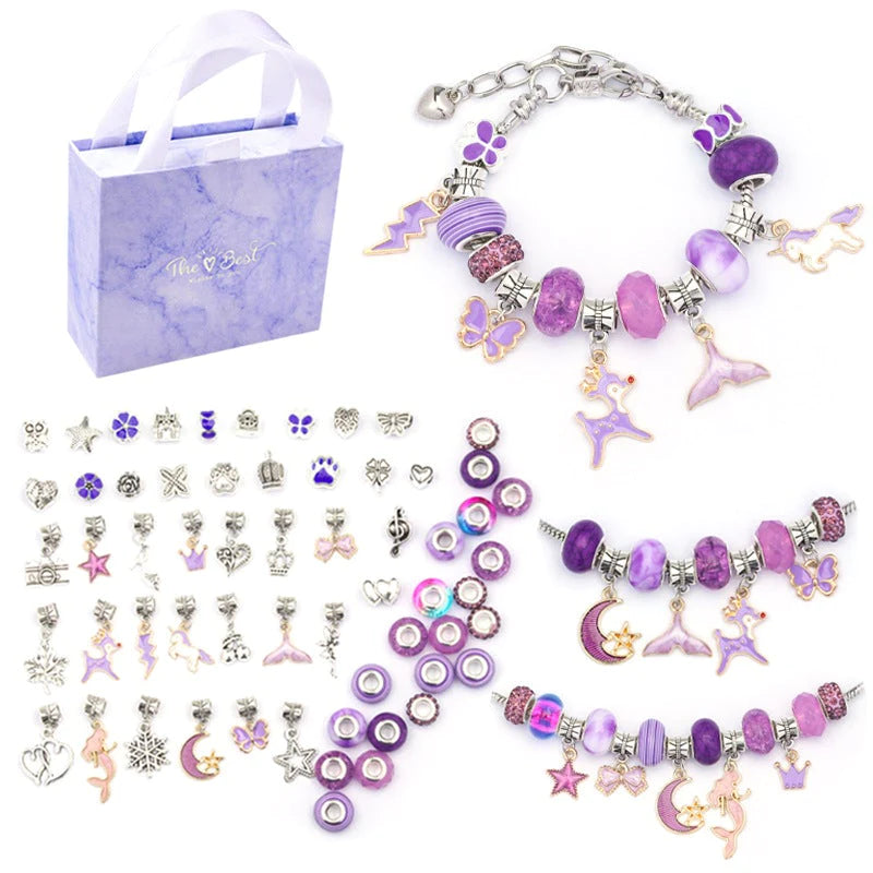 Craft toys collection featuring unicorn and rainbow charms for kids jewelry