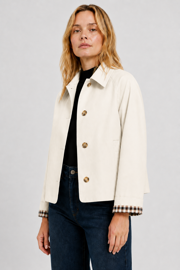 Versatile transitional jacket for women in neutral colors