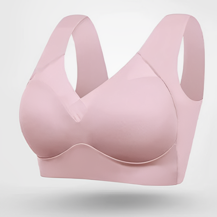 Women's wirefree V-neck bra with seamless molded cups for everyday comfort