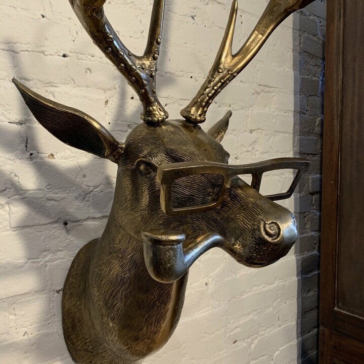 Decorative animal head wall art sculpture showcasing detailed resin art and craftsmanship