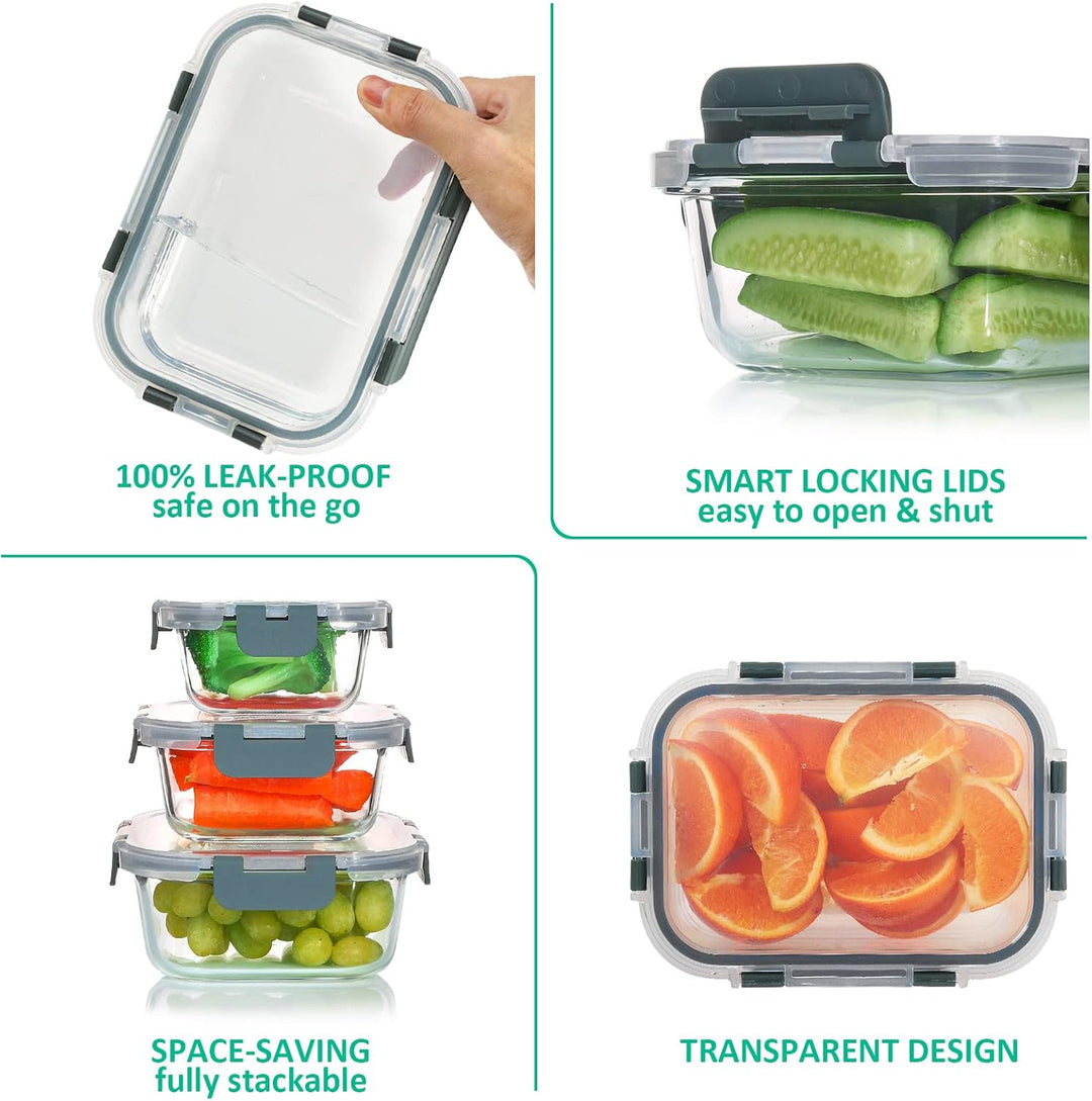 Demonstration of 100% leakproof airtight glass containers and smart locking lids