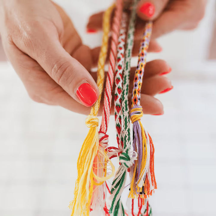 Assorted colorful threads for DIY kumihimo bracelet designs