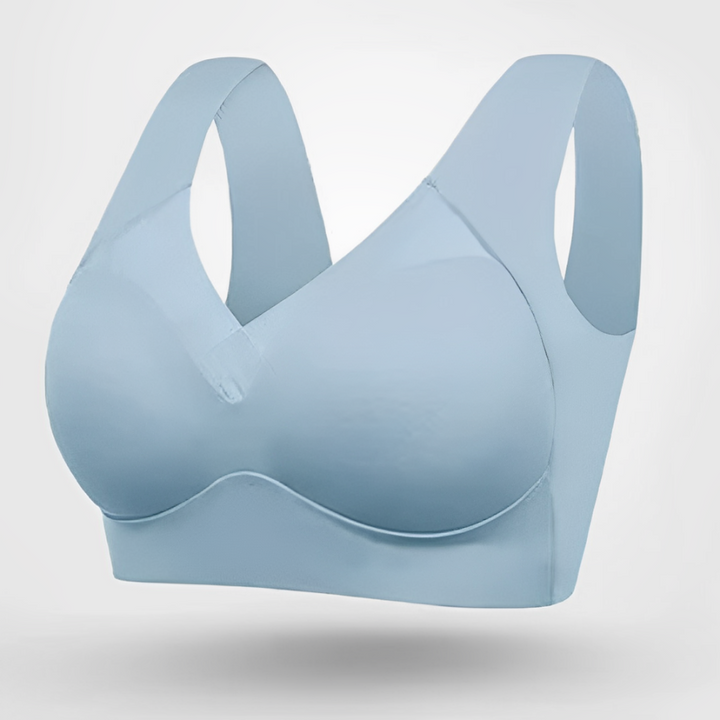Comfortable seamless molded cup bra in a flattering V-neck design