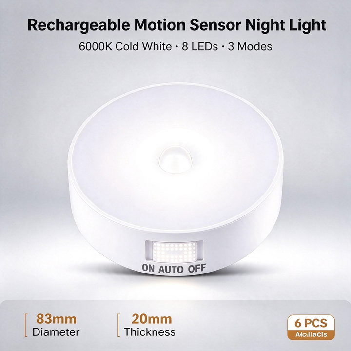 Motion sensor light installed near bedroom floor for soft midnight glow