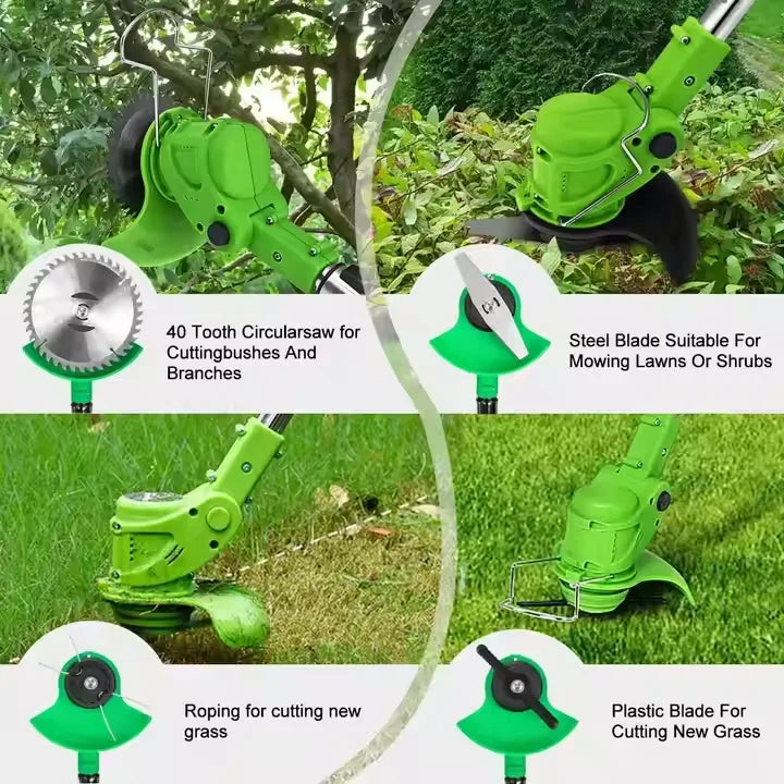 Brush cutter attachment for electric grass trimmer and gardening equipment