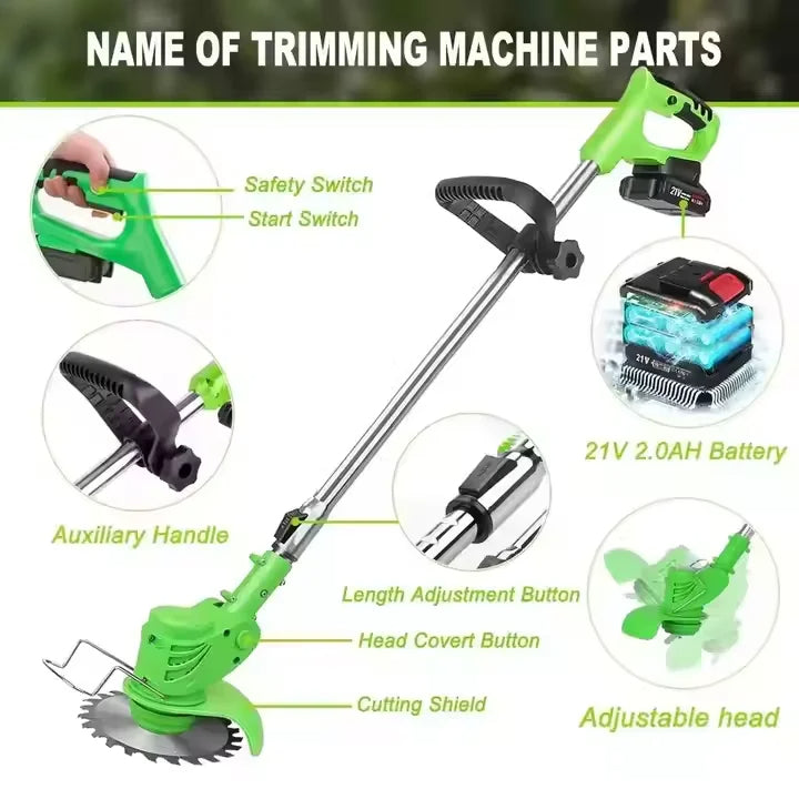 Durable plastic and metal blades for electric lawn mower and trimmer