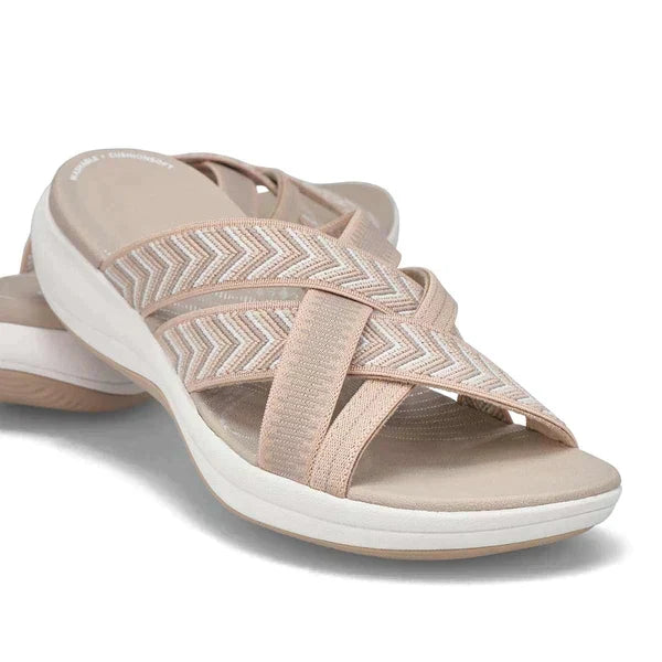 Arch support sandals for women showing flexible and breathable material