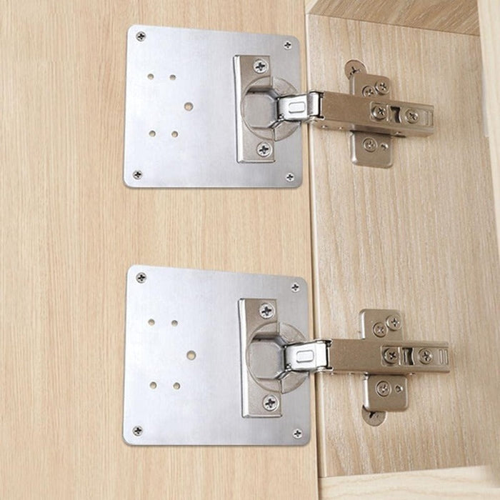 Universal stainless steel cabinet hinge repair plate kit for kitchen furniture fix