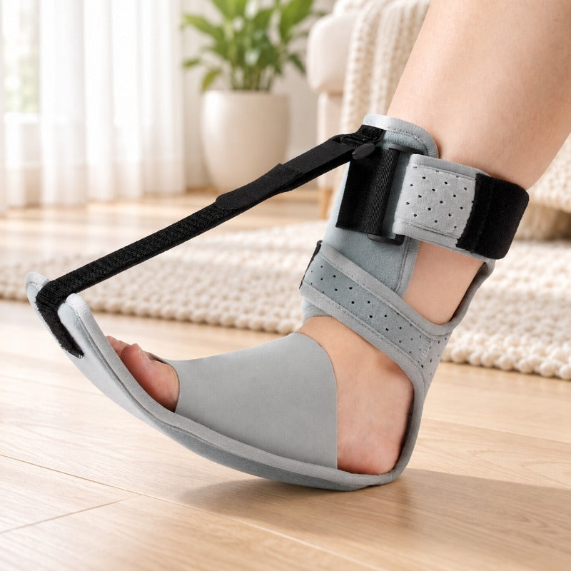 Adjustable plantar fasciitis night splint foot brace for heel pain relief and support