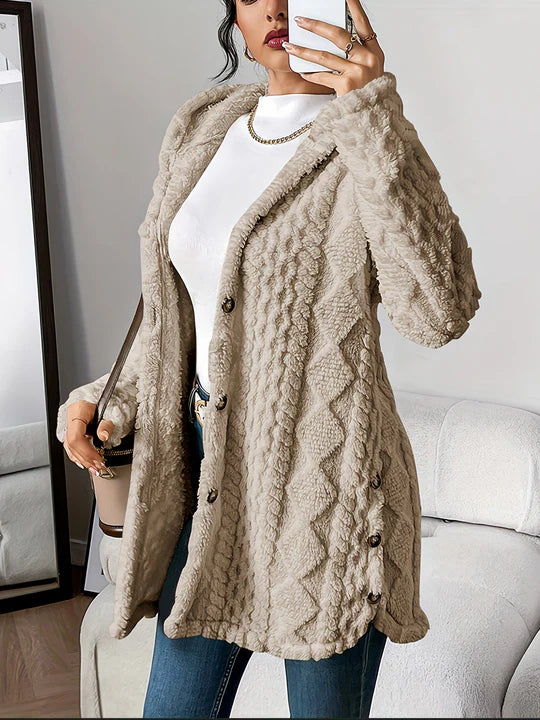 Lana | Women’s Plush Hooded Knit Cardigan