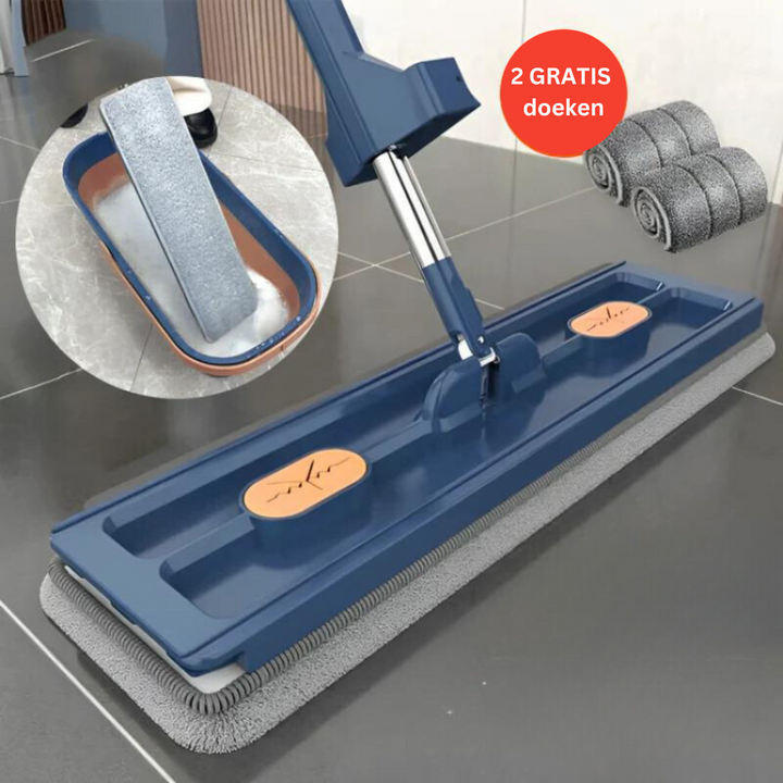3-in-1 Spin Mop with self-wringing head and two bonus pads