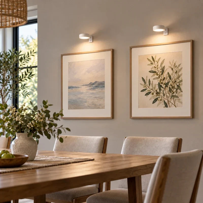 Rechargeable gallery light highlighting wall decor with adjustable brightness control
