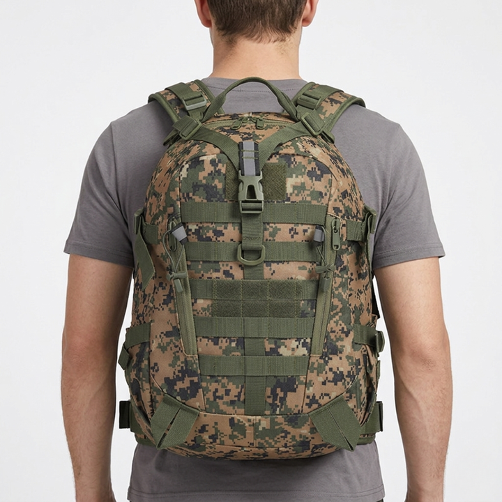 Breathable mesh back panel design on ergonomic travel rucksack