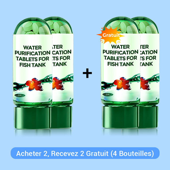 Fish tank cleaner water treatment tablets for maintaining safe aquatic environments