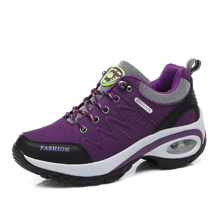 Pink women's orthopedic walking shoe with breathable mesh and arch support
