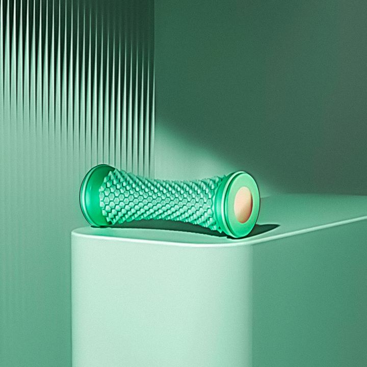 Close-up of the acupressure roller ridges designed for deep tissue foot massage
