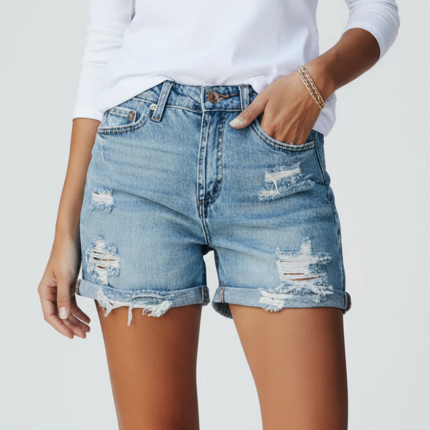 Women’s Distressed Denim Shorts