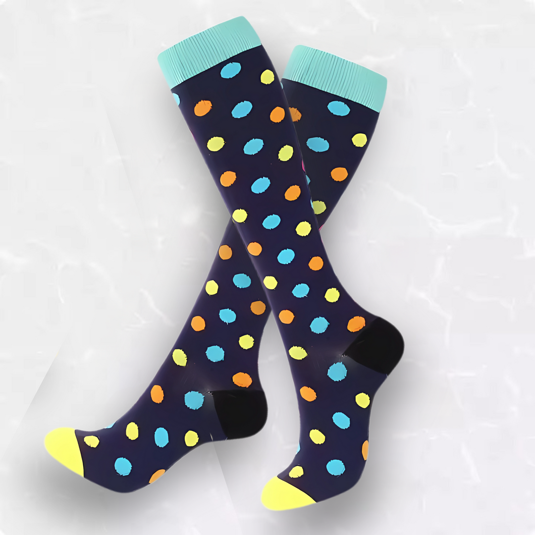 Modern minimalist line art patterned support socks