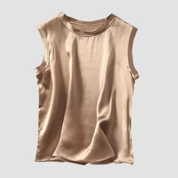 Elegant women's sleeveless satin top in chic summer fashion style