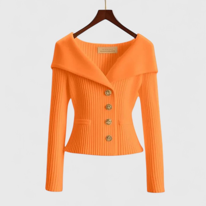 Jessulva | Women’s Ribbed Collar Cardigan
