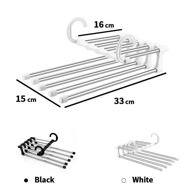 Multifunctional magic pants hanger holding multiple pairs of trousers for space saving