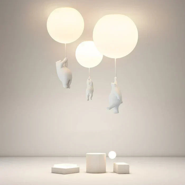 CloudBear decorative kids ceiling lights illuminated in a cozy modern room setting