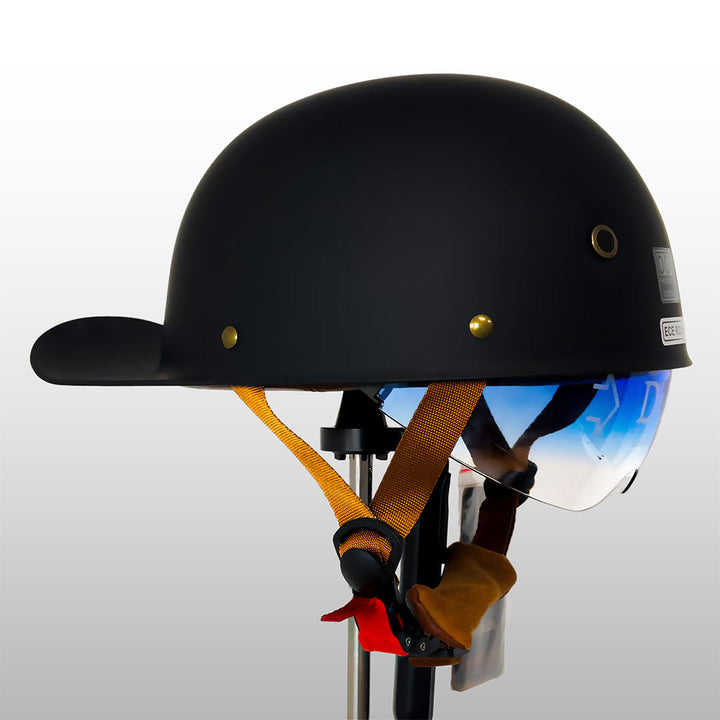 Lightweight unisex half helmet displayed on wooden background