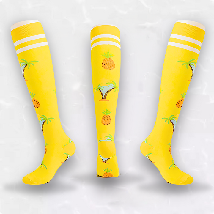 Trendy patterned circulation socks for enhanced blood flow