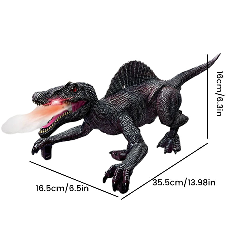 Kids gift interactive dinosaur toy with smoke mist function in action