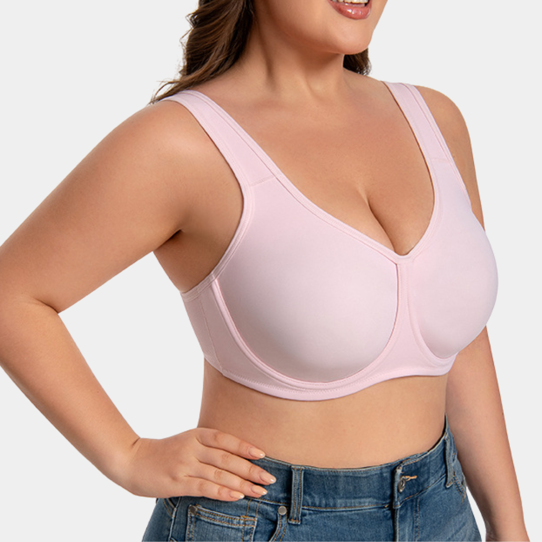 Activewear sports bra tagless label and comfort interior view