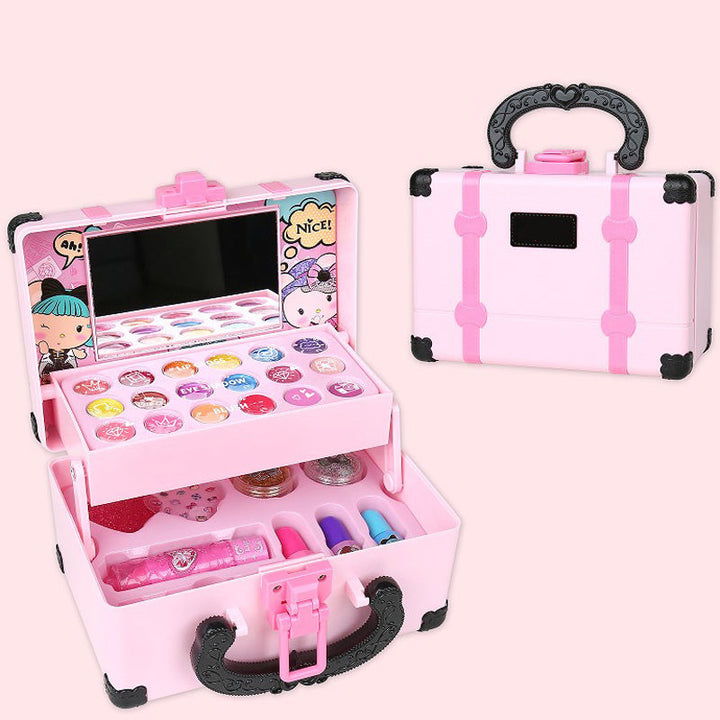 Creative pretend play cosmetic set with child-safe eyeshadow palette