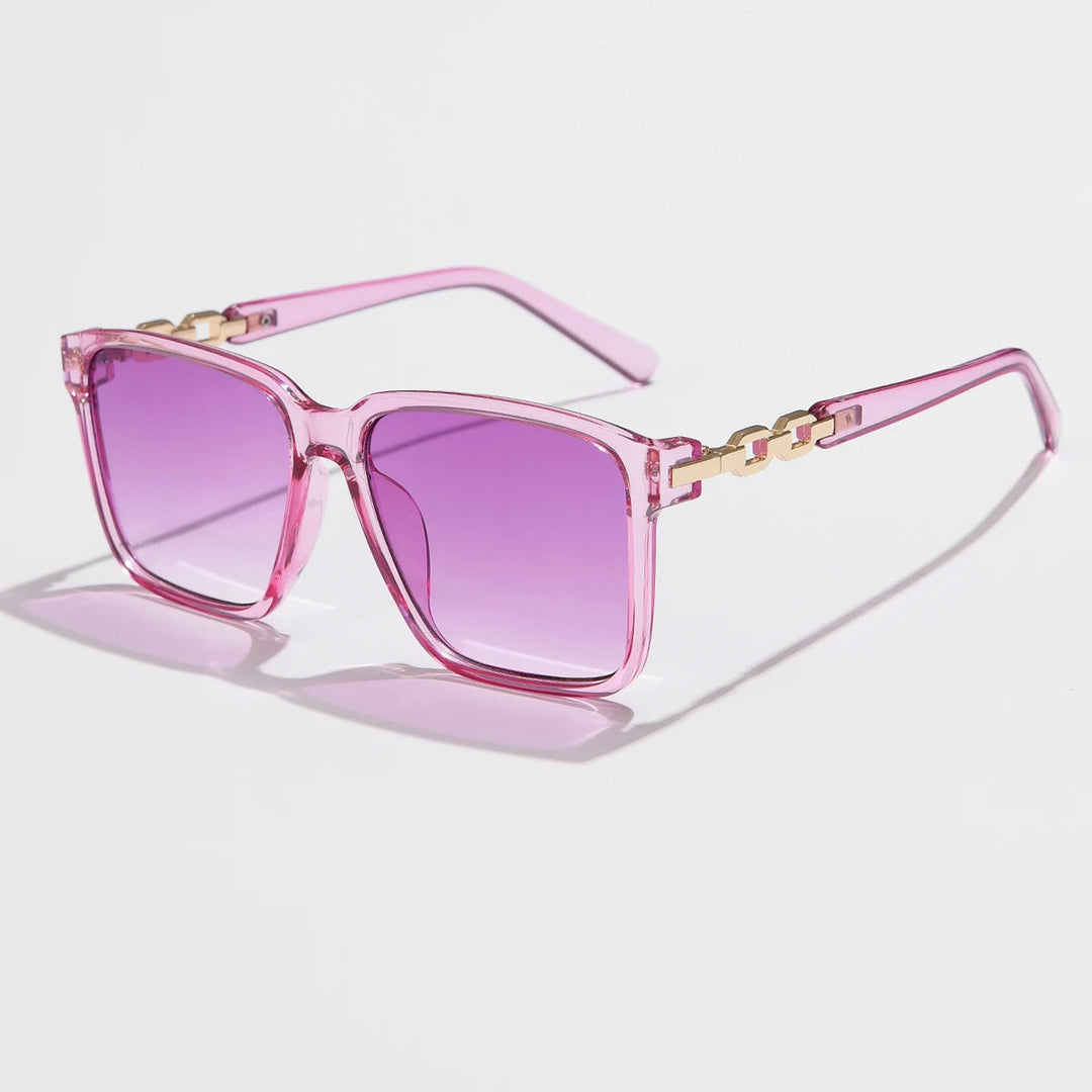Women's square gradient sunglasses showing UV400 protection and stylish frames