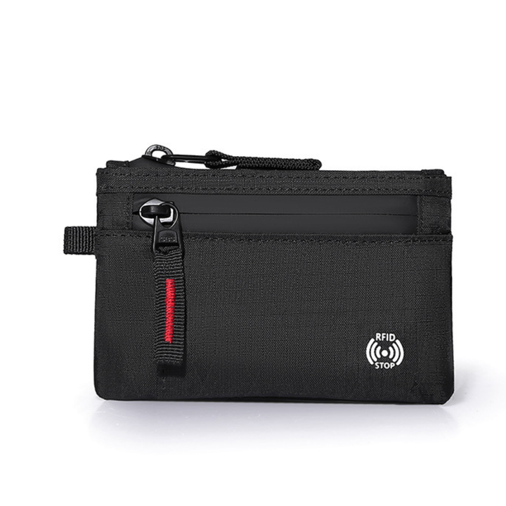 Unisex slim wallet showing interior card compartments