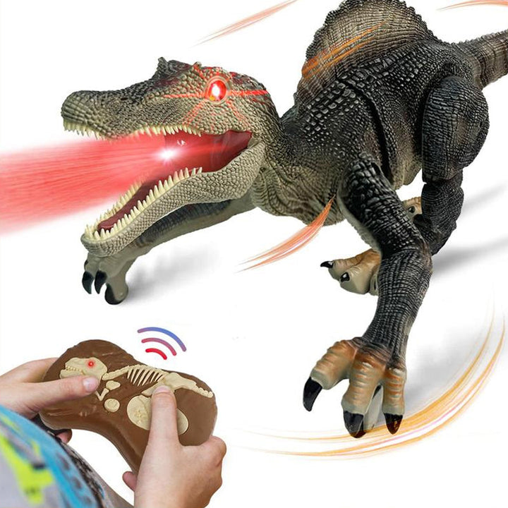 RC dinosaur toy featuring LED light up eyes and mouth for boys and girls