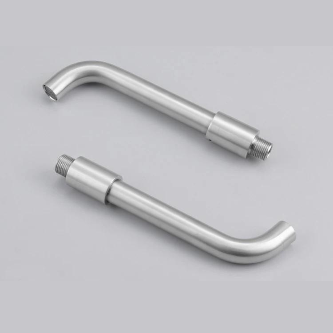 Modern brushed nickel wall-mounted basin faucet with single lever mixer tap