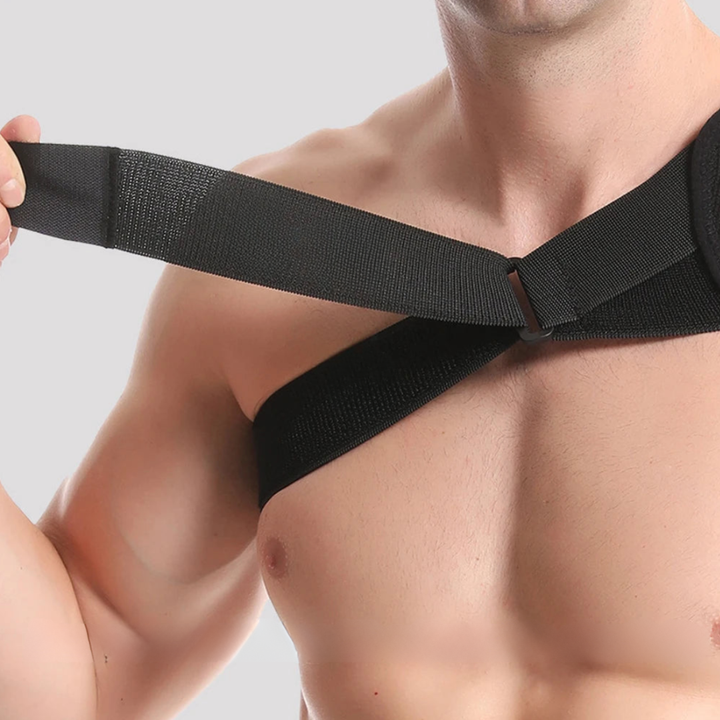 Side view of fitness accessory compression brace providing joint stability