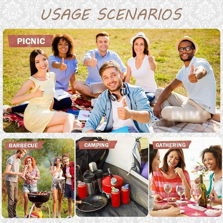 Set of portable drink openers displayed together for versatility