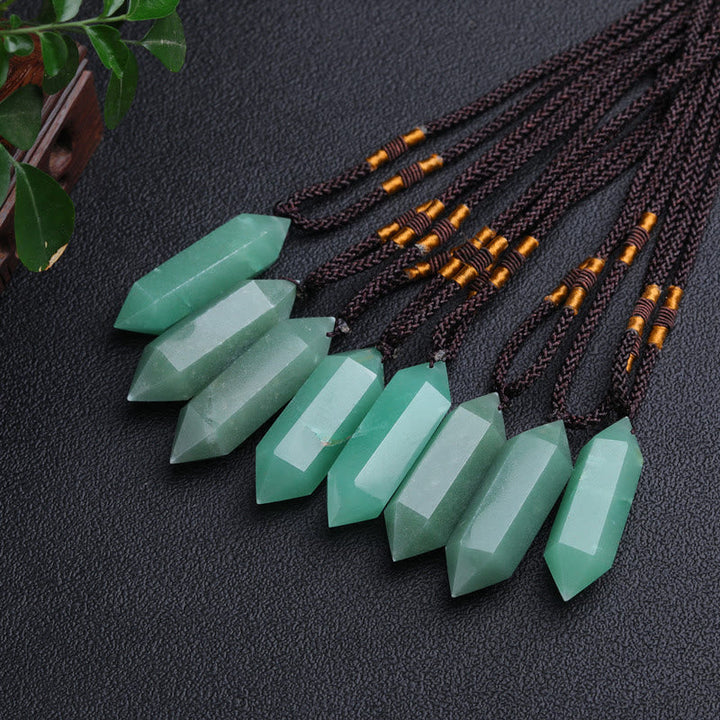 Versatile adjustable healing crystal necklace resting neatly