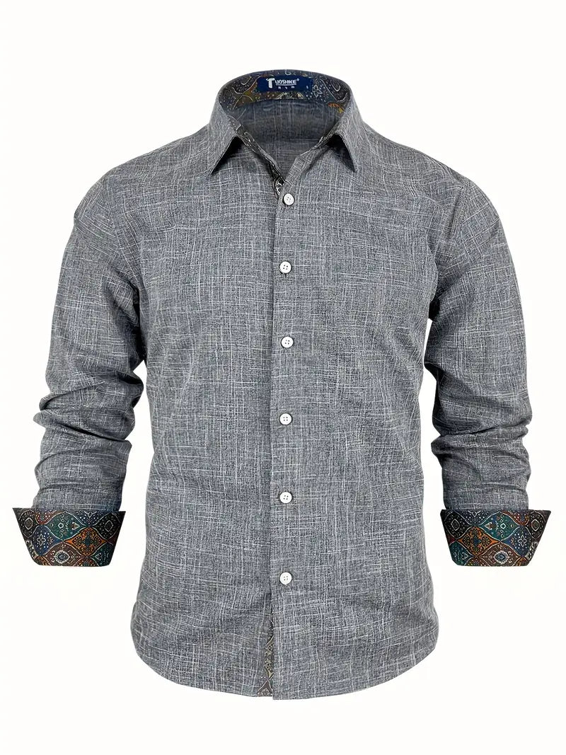 Lifestyle shot of man in smart casual tailored shirt walking in the city