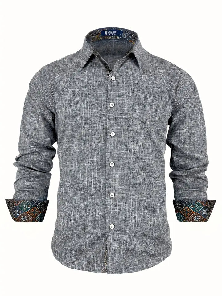 Lifestyle shot of man in smart casual tailored shirt walking in the city