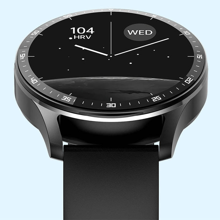Unisex sports watch laid flat showcasing durable black silicone strap