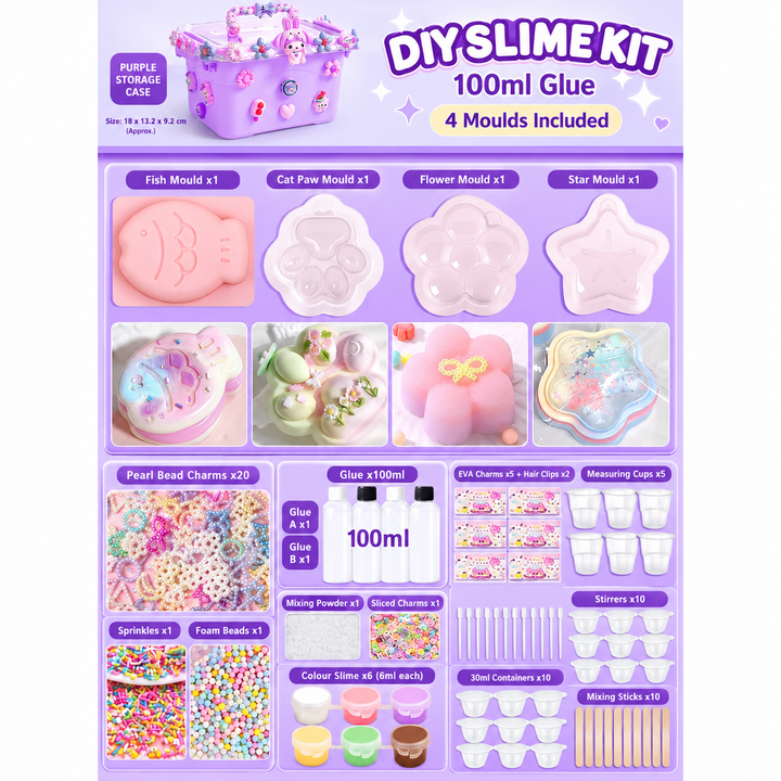 Kids DIY stress ball making kit sensory craft set laid out with all included components