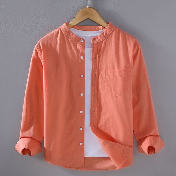 Men's structured casual long sleeve shirt in classic color