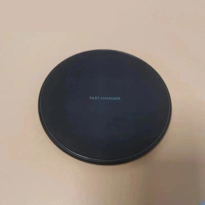 Modern desk accessories layout highlighting induction charging pad