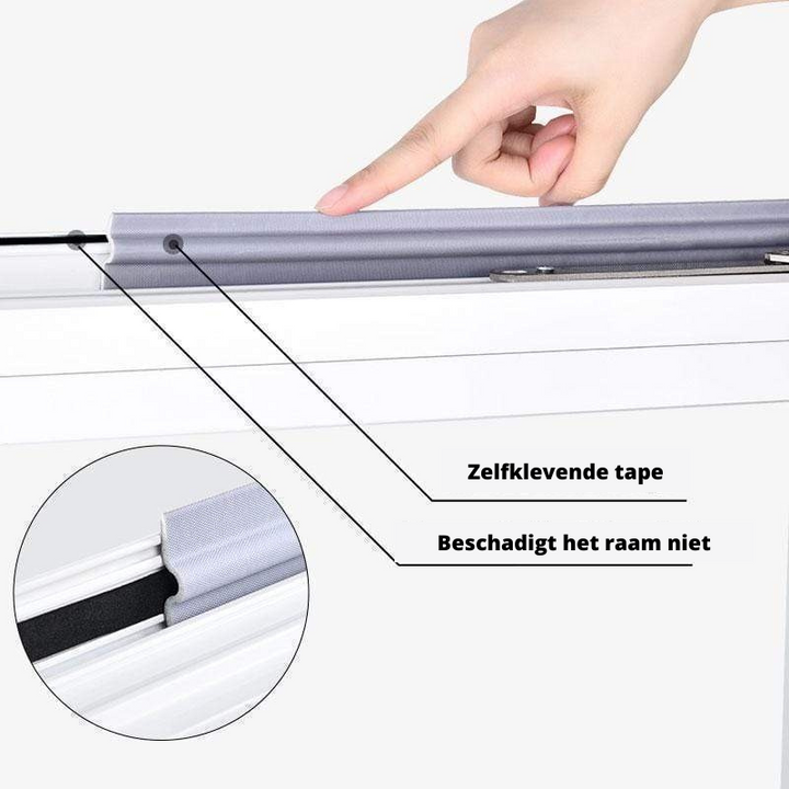 All-season home improvement draft stopper applied to sliding glass door