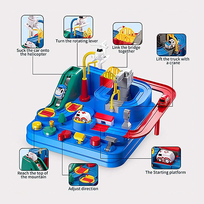 Top-down view of the colorful kids motor skills development toy