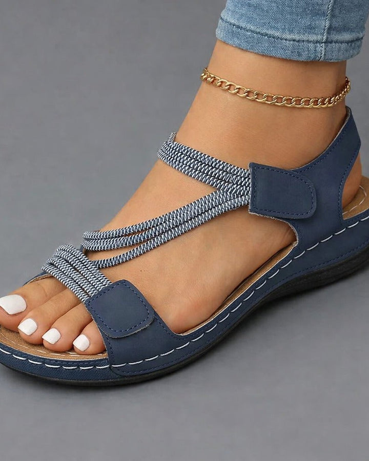 Pair of womens casual summer sandals displayed on a clean white background.