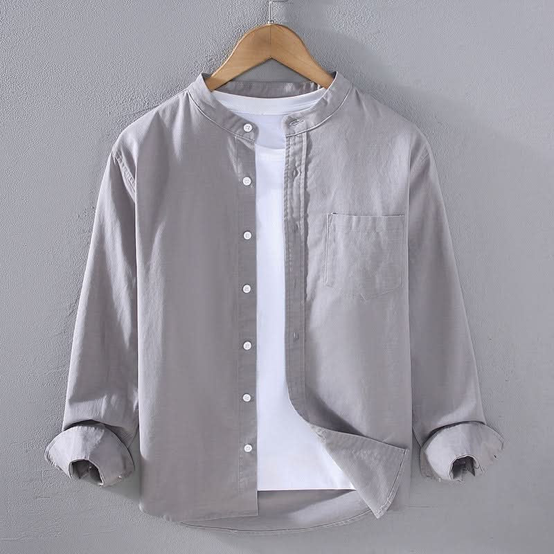 Close-up of fabric texture on men's casual shirt