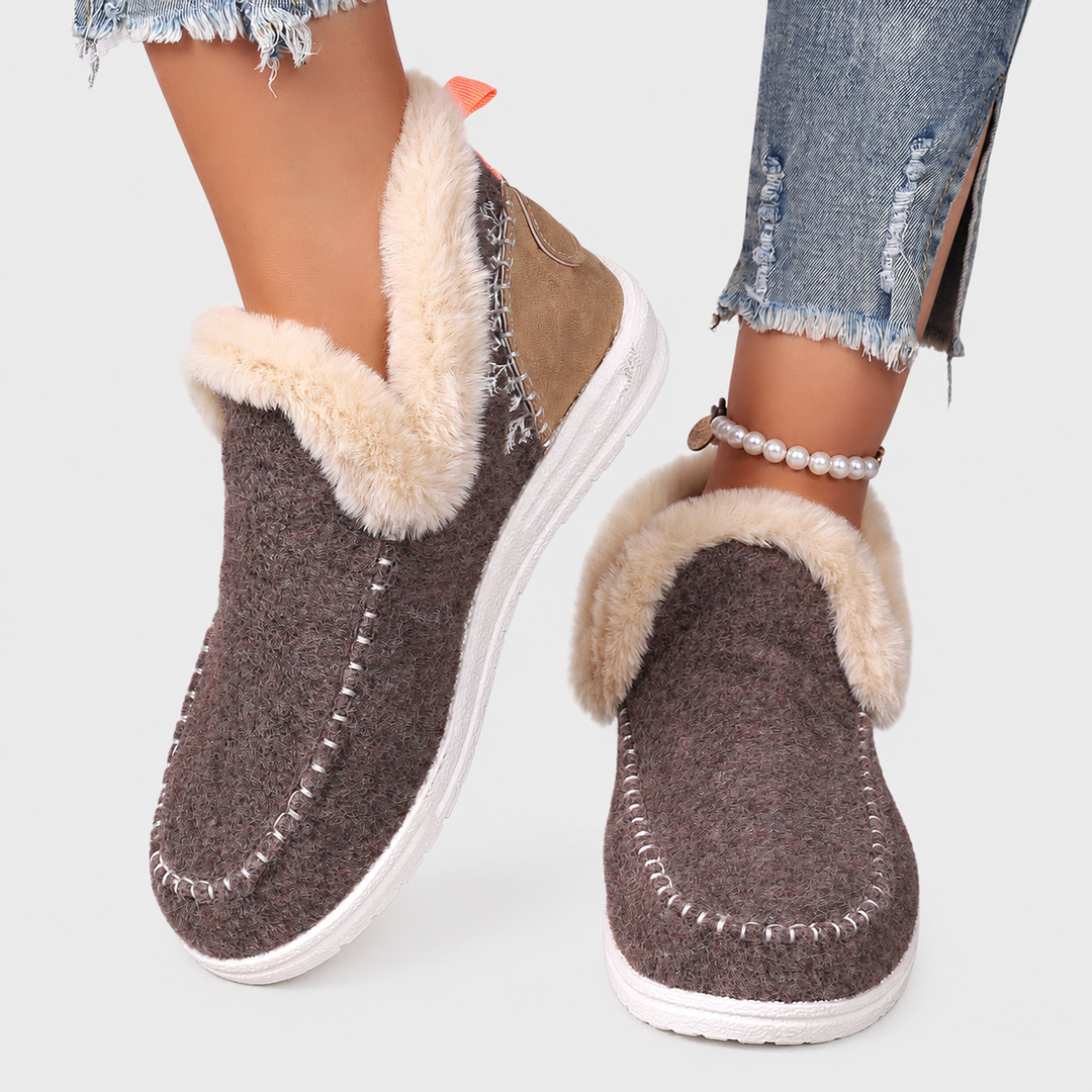 Orthopedic winter slippers for women with cozy fleece interior