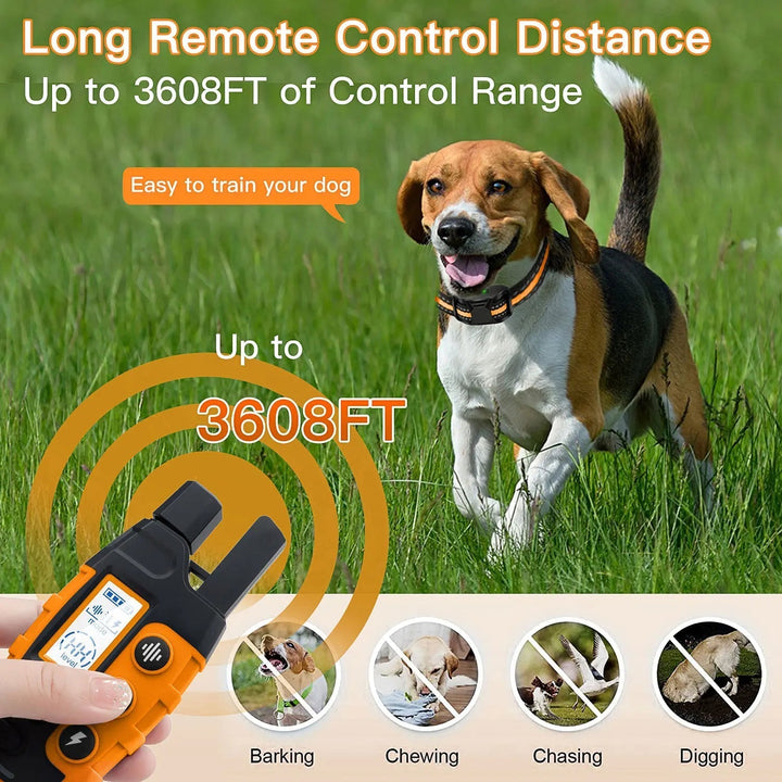 Waterproof dog electric training collar with remote for pet obedience